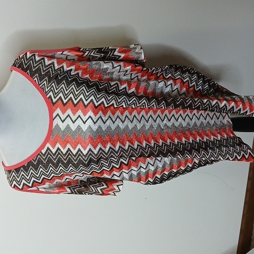 CSC studio pink and brown abstract cold should size 2X